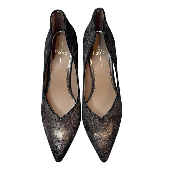 NWOB:‎ LINEA PAOLO Penrose  Stiletto Pumps Bronze Split Suede 10M (S346) - Picture 6 of 11